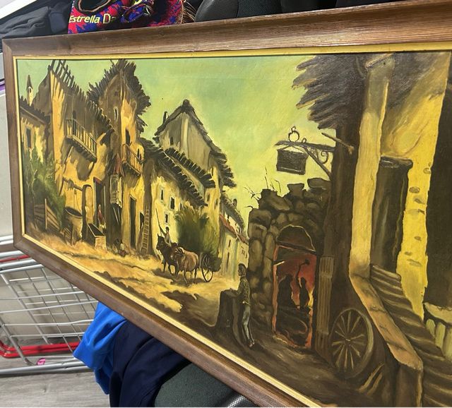 Cuadro antiguo: paisaje rural