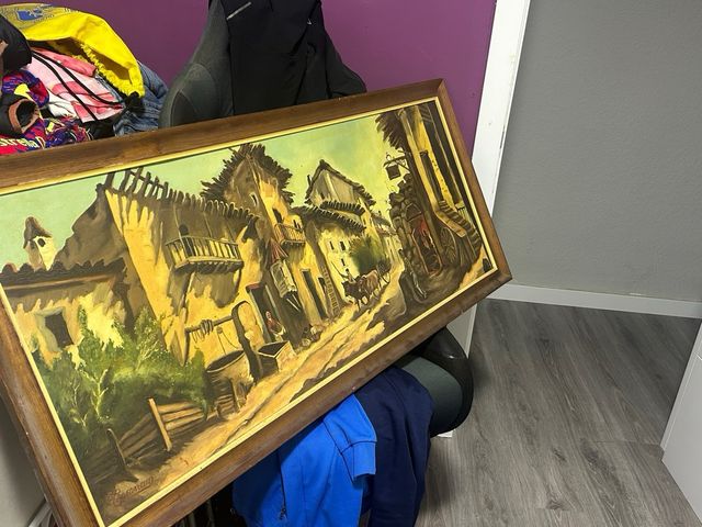 Cuadro antiguo: paisaje rural