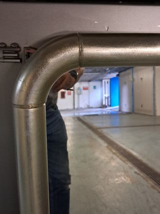 Specchio argento cornice legno