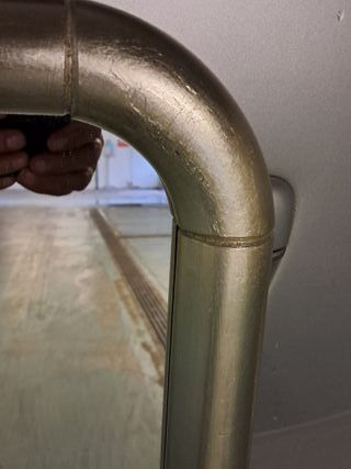 Specchio argento cornice legno