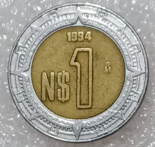 Monedas 1 y 2 Nuevos pesos MX 1994