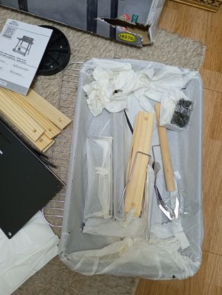 Barbacoa con ruedas a estrenar