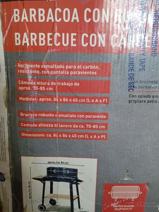 Barbacoa con ruedas a estrenar