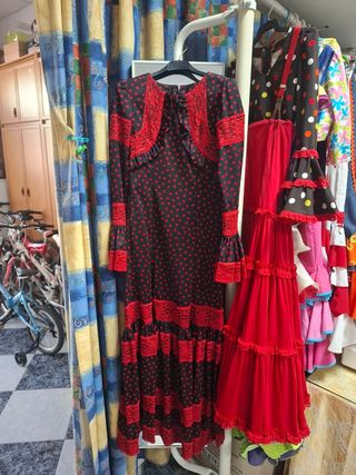 Vestido Flamenca niña - Rojo y Negro -talla 12