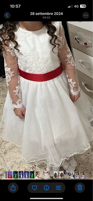 Abito damigella 7 anni - Fiocco rosso