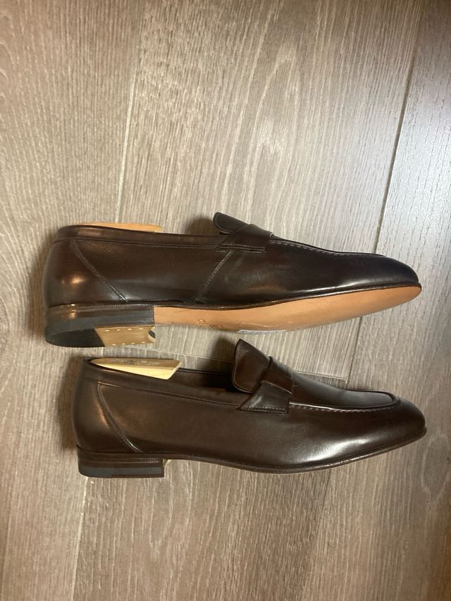 Mocasines CALCE de piel marro, talla 39,5 EU/6 UK