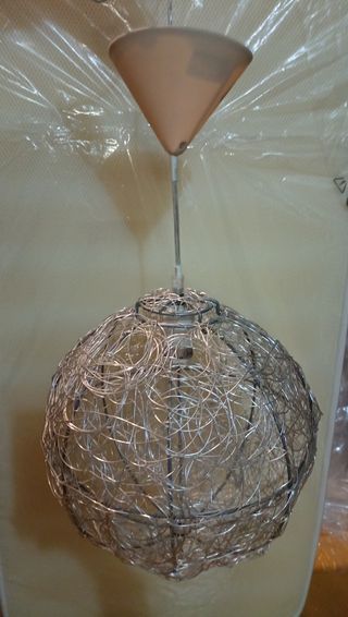 Lámpara techo esférica, metal plateada