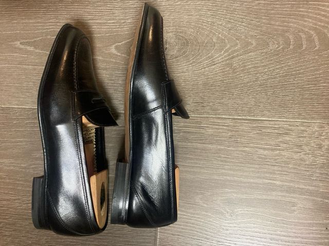 Mocasines CALCE de piel negra, talla 39.5 EU- 6 UK