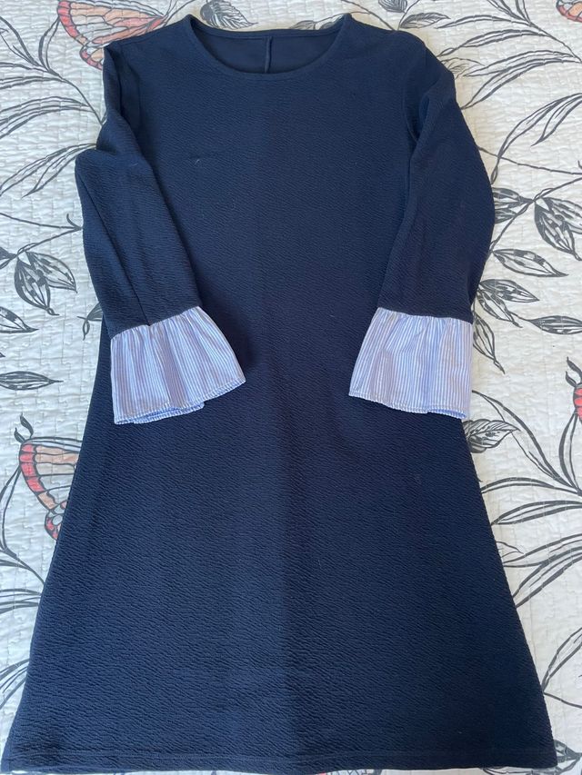 Vestido azul marino manga 3/4 - Talla M