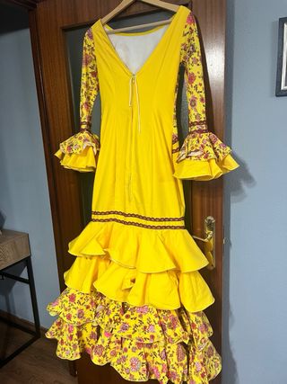 Traje Flamenca Rojo-Amarillo