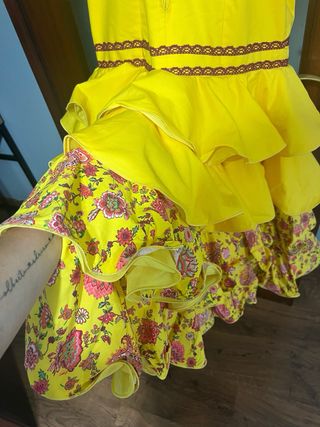 Traje Flamenca Rojo-Amarillo