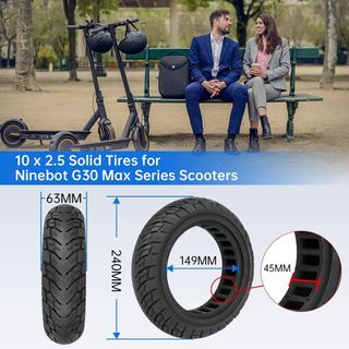 2 ruedas macizas 10x2.125 para patinete eléctrico