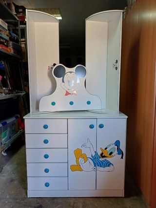 Mueble cambiador infantil Mickey y Donald