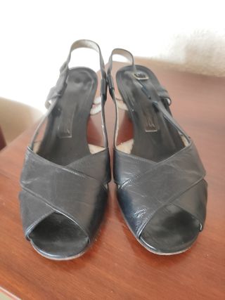 Sandalias piel azules -talla 36