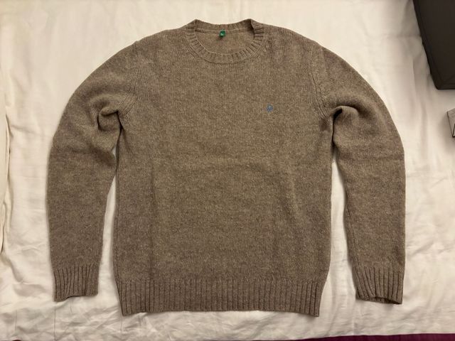 Jersey Benetton lana virgen beige M