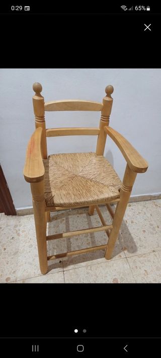 Silla Infantil Madera mimbre