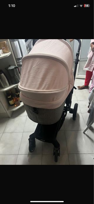 Carro Bebé Rosa 3 piezas+regalo pañalera y cojin