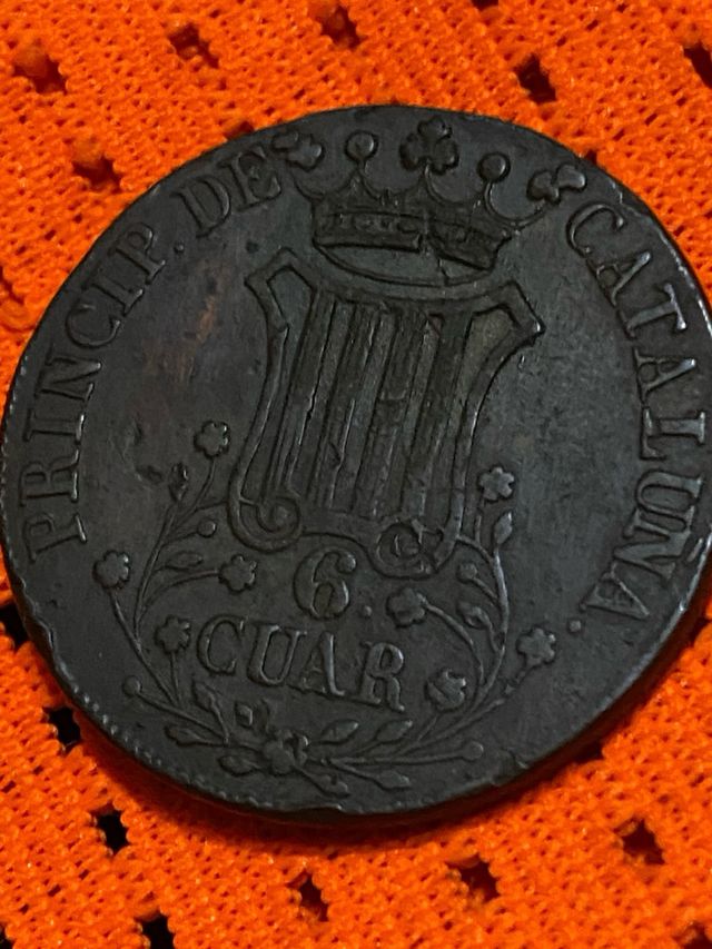 Moneda 6 Cuartos Barcelona 1841