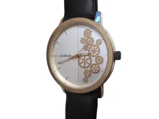Reloj Giorgie Dorado Correa Negra + Pila