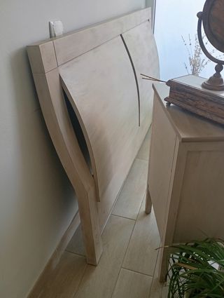 Cabecero cama madera color yute