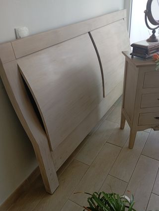 Cabecero cama madera color yute