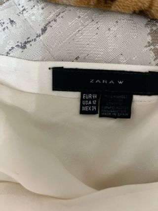 Falda blanca Zara - volantes