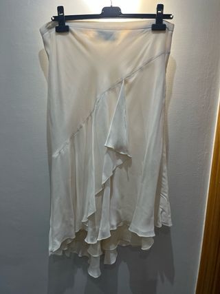 Falda blanca Zara - volantes