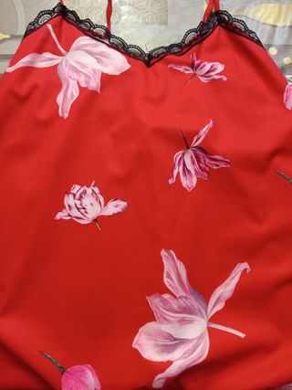 Blusa roja estampada tirantes