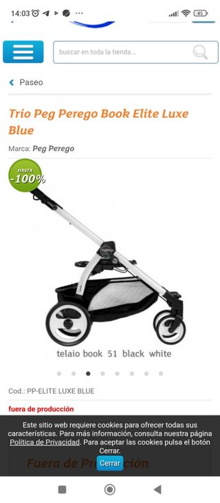 Trio Peg Perego azul y blanco. Precio negociable