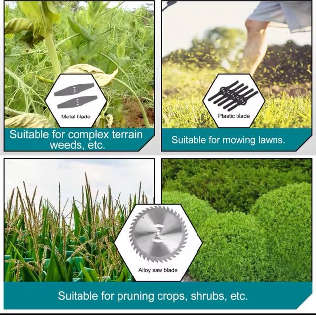 Desbrozadora eléctrica con ruedas con 2 baterias