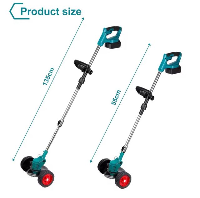 Desbrozadora eléctrica con ruedas con 2 baterias