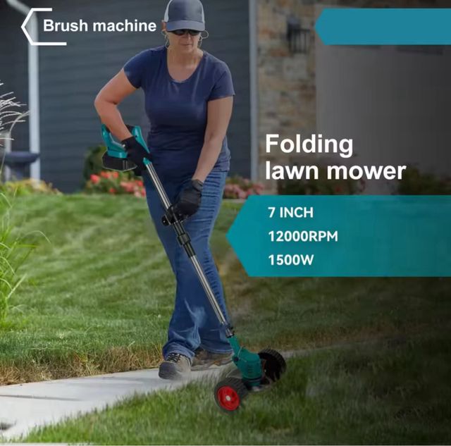 Desbrozadora eléctrica con ruedas con 2 baterias