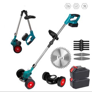 Desbrozadora eléctrica con ruedas con 2 baterias