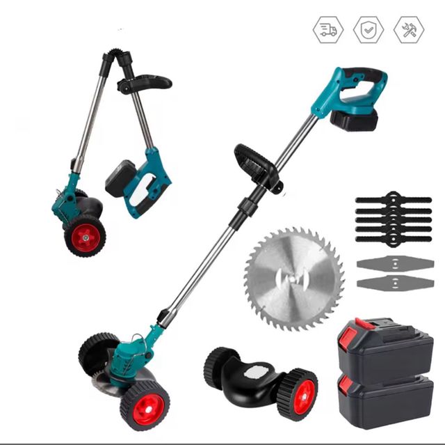 Desbrozadora eléctrica con ruedas con 2 baterias