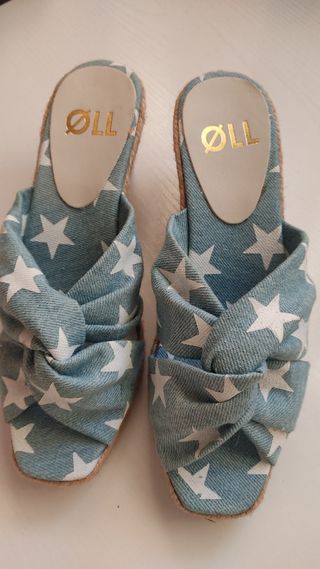 Sandalias cuña esparto OLL- Estrella