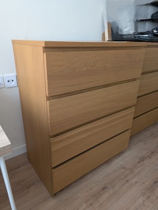 Mesita noche MALM Ikea- Color Roble