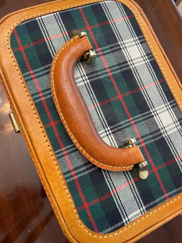 Borsa da toilette vintage | Marrone-Verde-Blu