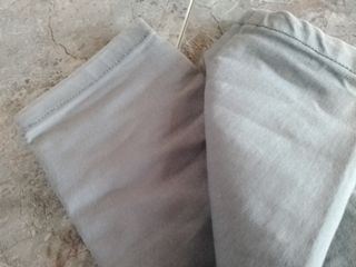 Pantalones tiro bajo - azul y gris