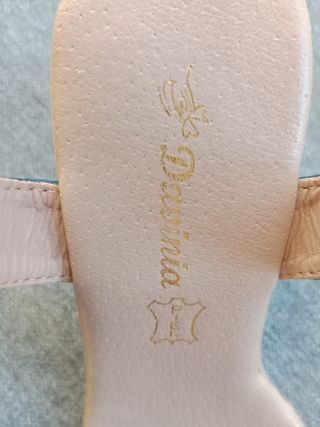 Sandalias piel tacón azul mujer nº36