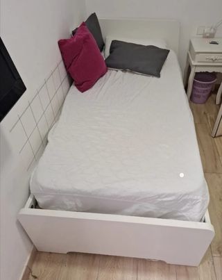 Cama individual blanca Ikea