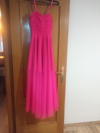Vestido largo rosa fiesta