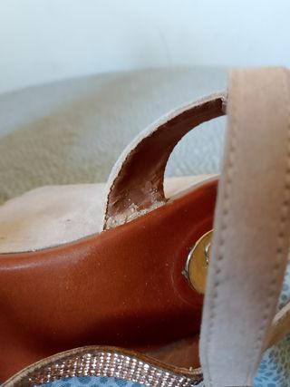 Sandali zeppa exe beige-marrone