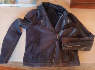 Cazadora Massimo Dutti piel azul