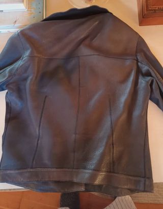 Cazadora Massimo Dutti piel azul