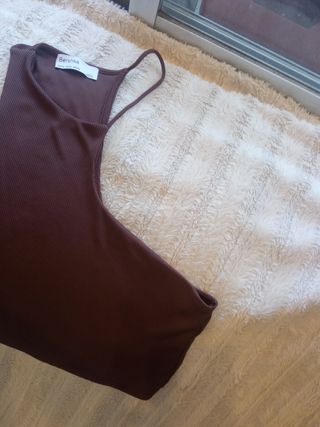 Top Bershka marrón - Talla XL