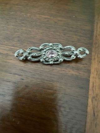 Spilla vintage argento rosa