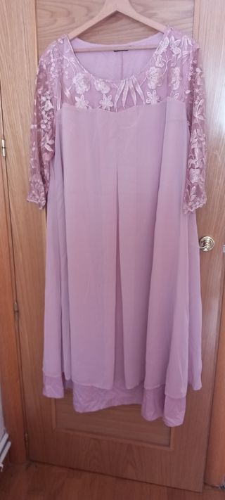 Vestido rosa encaje