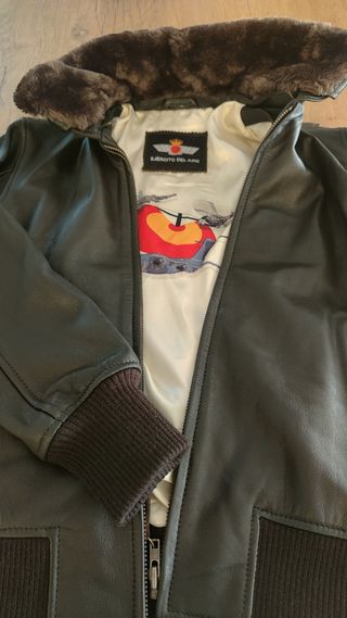 Chaqueta estilo aviador cuero marrón