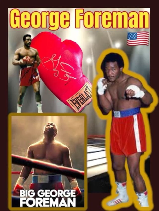 Guante de boxeo autografiado con funda de George Foreman