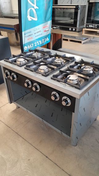 Cocina industrial HR-6: 6 fuegos